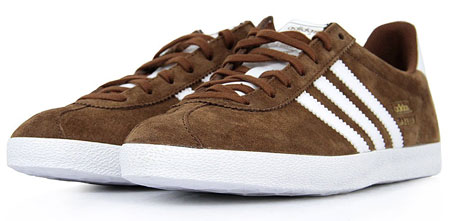 brown adidas gazelle trainers