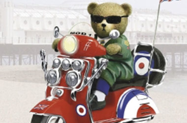 Ready Teddy Go Mod-inspired figurine