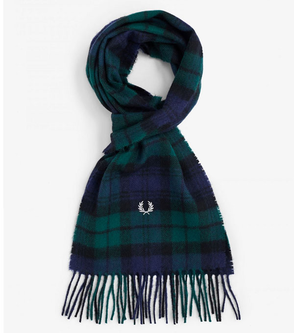 Fred Perry classic wool tartan scarves