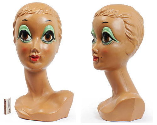 Vintage 1960s Twiggy mannequin head