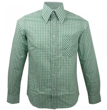 Mikkel Rude 1960s-style long-sleeve check shirt