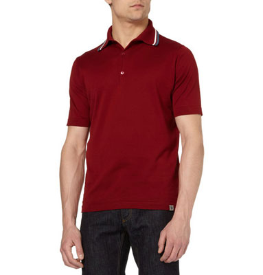 John Smedley Active Striped knitted cotton polo shirt