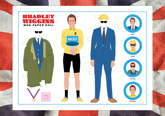 Bradley Wiggins Mod Paper Dolls by Piper Gates Design