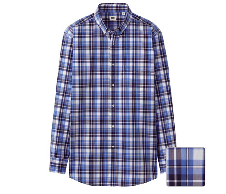 Uniqlo extra-fine cotton button-down check shirts