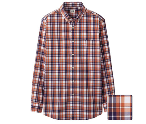 Uniqlo extra-fine cotton button-down check shirts