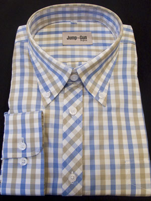 1960s-style gingham button-down shirts at Jump The Gun