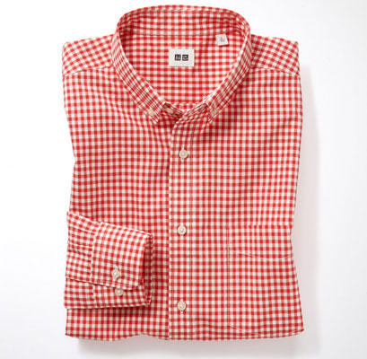 Uniqlo gingham button down shirts