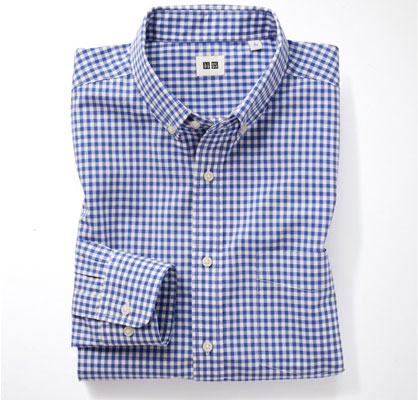 Uniqlo gingham button down shirts