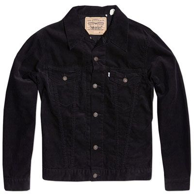 Black corduroy levi jacket discount