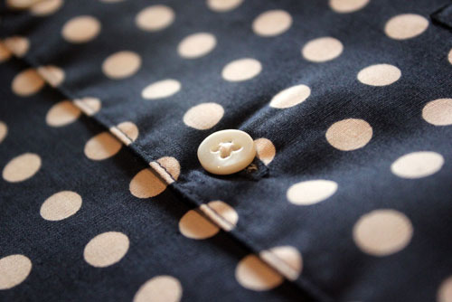 TukTuk navy polka dot button-down shirt