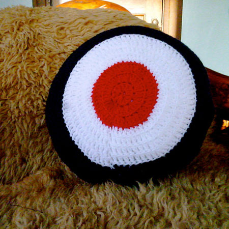 Handmade target cushion at Etsy