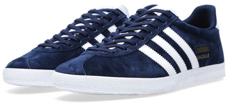 Adidas Gazelle OG trainers reissued in navy blue suede