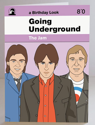 The Jam limited edition Going Underground poster and birthday card by Piper Gates Design