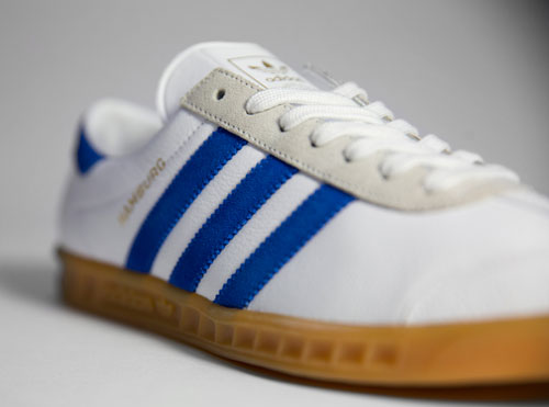 Adidas Hamburg trainers reissued in white and royal blue