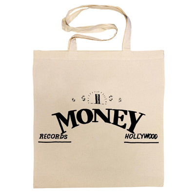 Vintage record label cotton bags at Ace Records