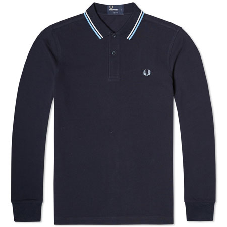 Fred Perry long sleeve twin tipped polo shirt