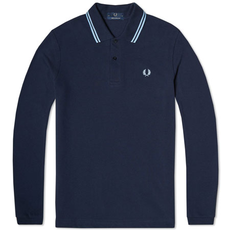 Fred Perry long sleeve twin tipped polo shirt