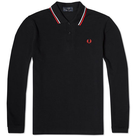 Fred Perry long sleeve twin tipped polo shirt