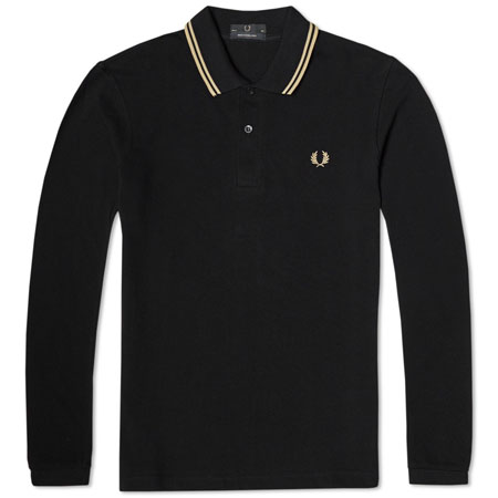 Fred Perry long sleeve twin tipped polo shirt