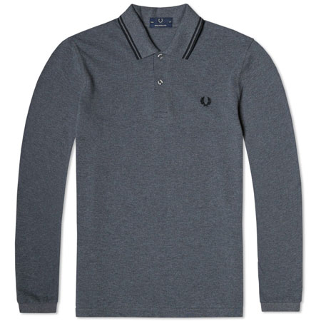 Fred Perry long sleeve twin tipped polo shirt