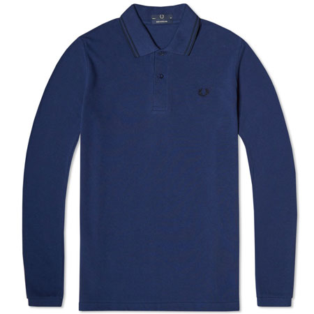 Fred Perry long sleeve twin tipped polo shirt