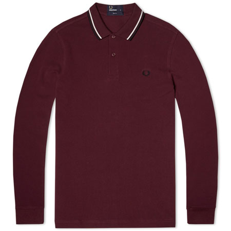 Fred Perry long sleeve twin tipped polo shirt