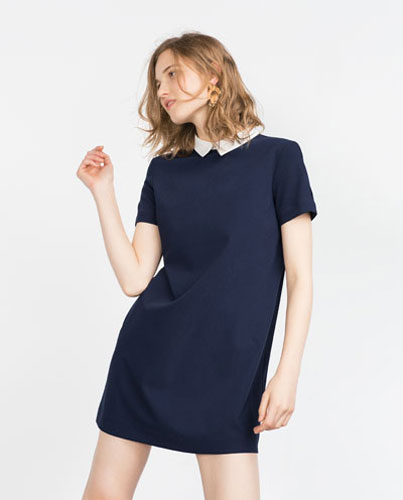 4. Mini dress with contrasting collar from Zara