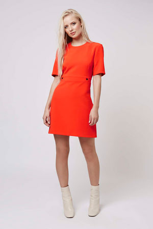 1960s-inspired popper shift dress at Topshop