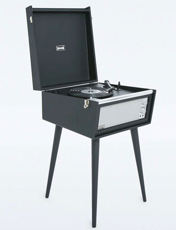 UO X Dansette record player with legs returns in a new monochrome finish