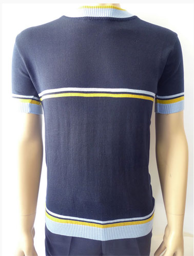 Vintage-style striped crew neck knit at Jump The Gun