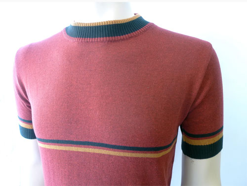 Vintage-style striped crew neck knit at Jump The Gun