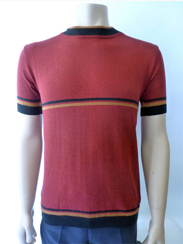 Vintage-style striped crew neck knit at Jump The Gun
