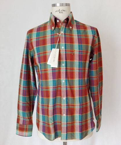 Vintage-style Flamingo button down madras shirts by Capirari