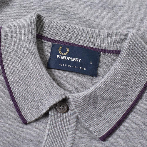 Fred Perry long sleeve fine merino knitted polo shirt