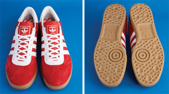 1960s Adidas Originals Athen trainers in red suede