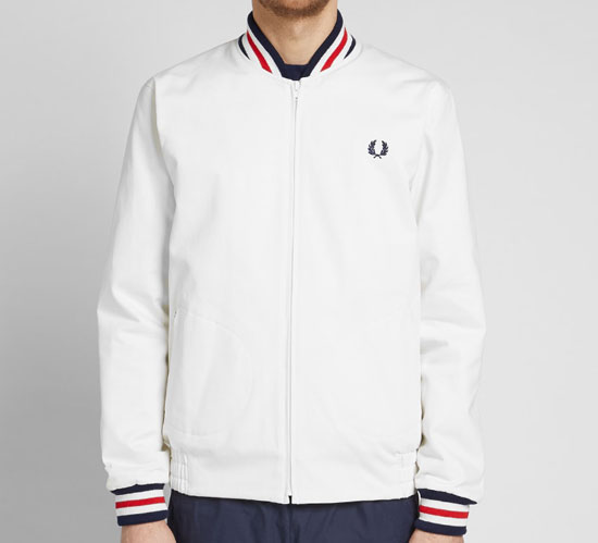 Fred Perry Reissues Original Tennis Bomber Jacket back in white