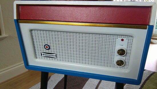 Mod-themed Dansette Bermuda record player on eBay