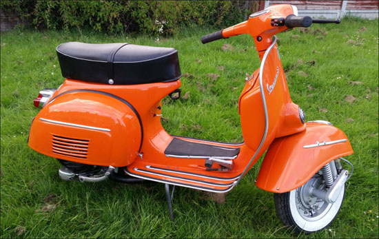 Restored 1967 Vespa 180 SS scooter on eBay