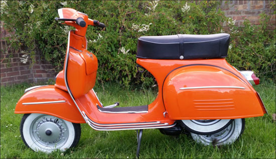 Restored 1967 Vespa 180 SS scooter on eBay