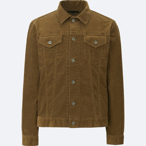 On a budget: Vintage-style brown cord jacket at Uniqlo