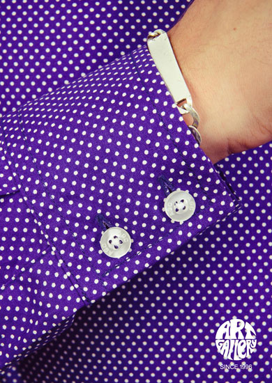 Style Polka Micro Plka Dot Button Down Shirt 100% Cotton £49 