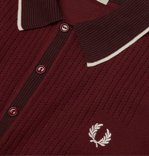 1960s reissue: Fred Perry pointelle design knitted shirt