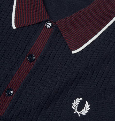 1960s reissue: Fred Perry pointelle design knitted shirt