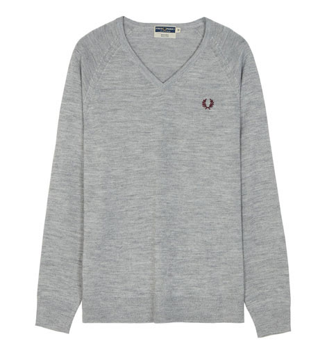 Fred Perry v-neck sweater returns in 1970s school colours