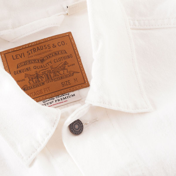 Classic Levi’s denim jacket in white returns