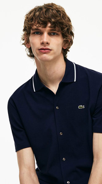 Lacoste limited edition 1960s buttoned polo shirt