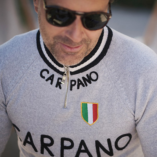 Carpano vintage-style Merino Wool track top by Magliamo