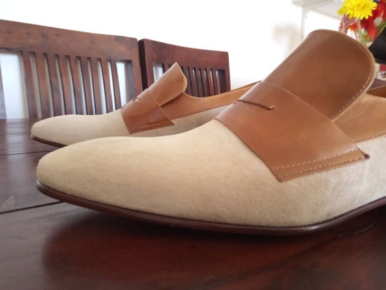 1960s-style penny loafers by Dr Watson Shoemaker
