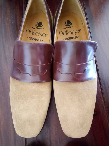 1960s-style penny loafers by Dr Watson Shoemaker