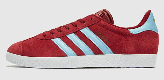 Adidas Gazelle trainers in claret and blue